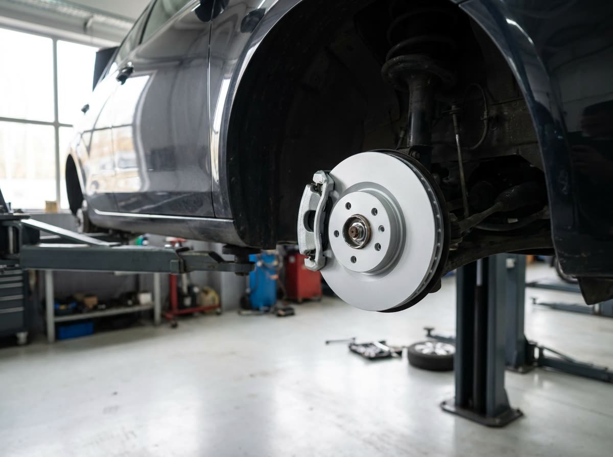 Fresh brake rotors after service