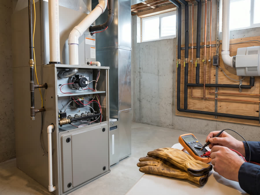 A furnace service call in Burlington